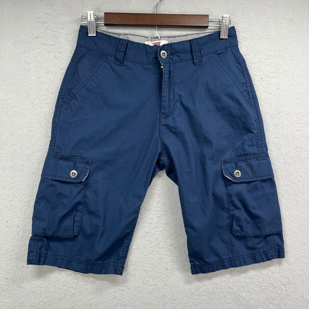 Levis Cargo Shorts Boys 14 Reg W27 Navy Ripstop Utility Casual Work Paratrooper